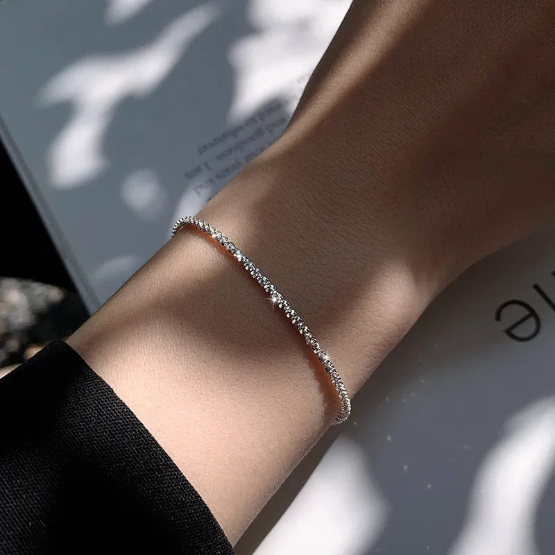 Zilveren armband - delicate rhinestone damesjuwelen