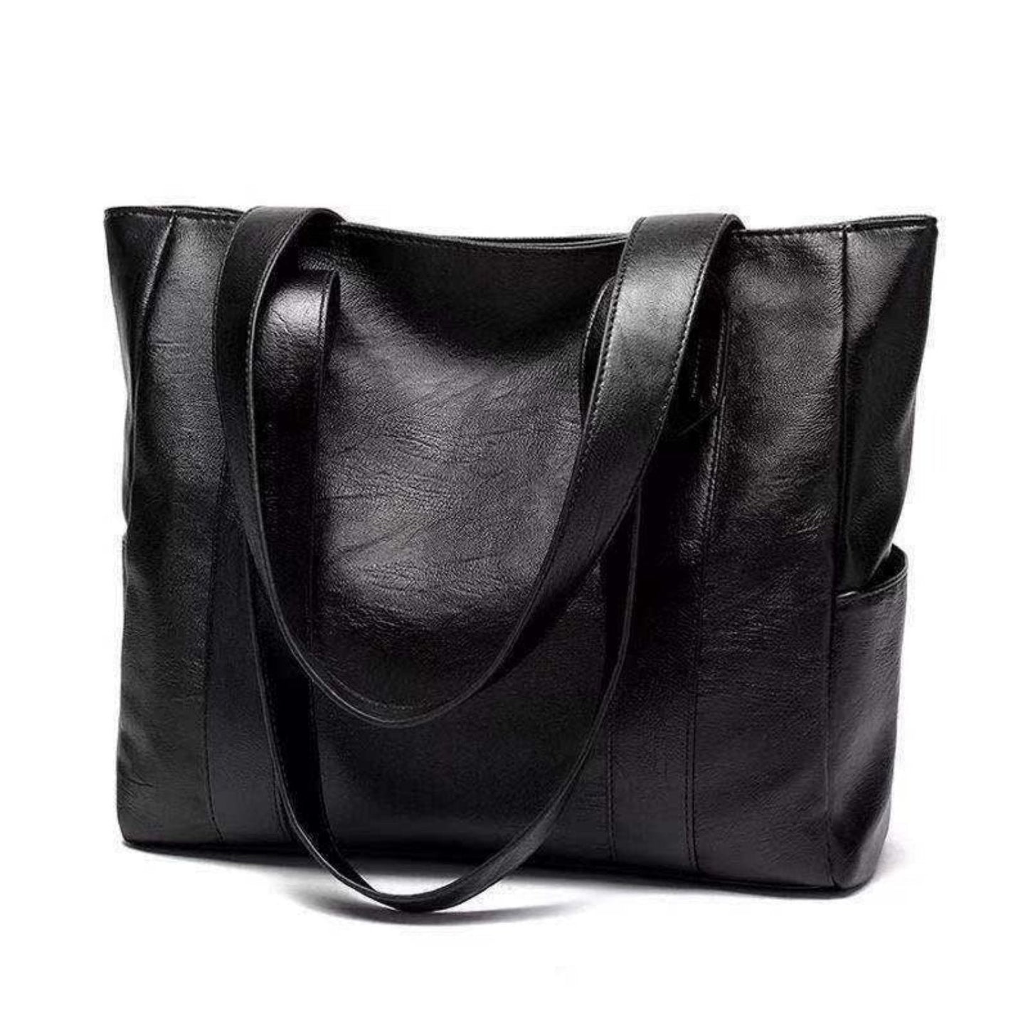 Dames leren tote bag - stijlvolle everyday handtas voor kantoor en casual gebruik