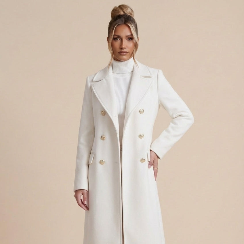 Daisy Trenchcoat Met Gouden Knopen | Wit