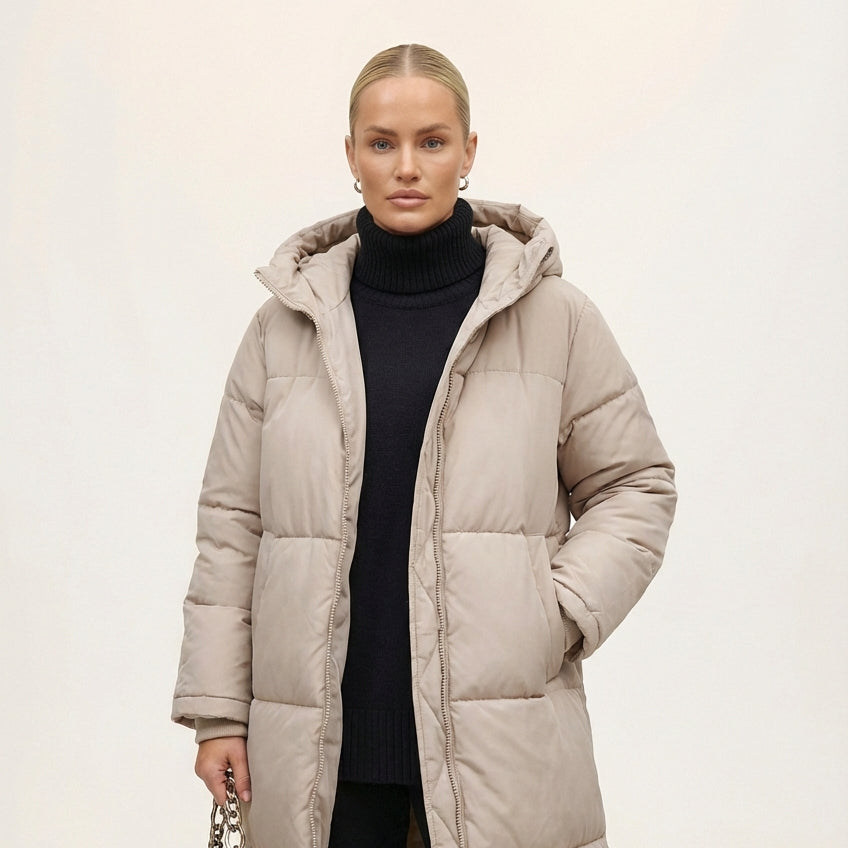 JENNY OVERSIZED PUFFERJACKET | BEIGE