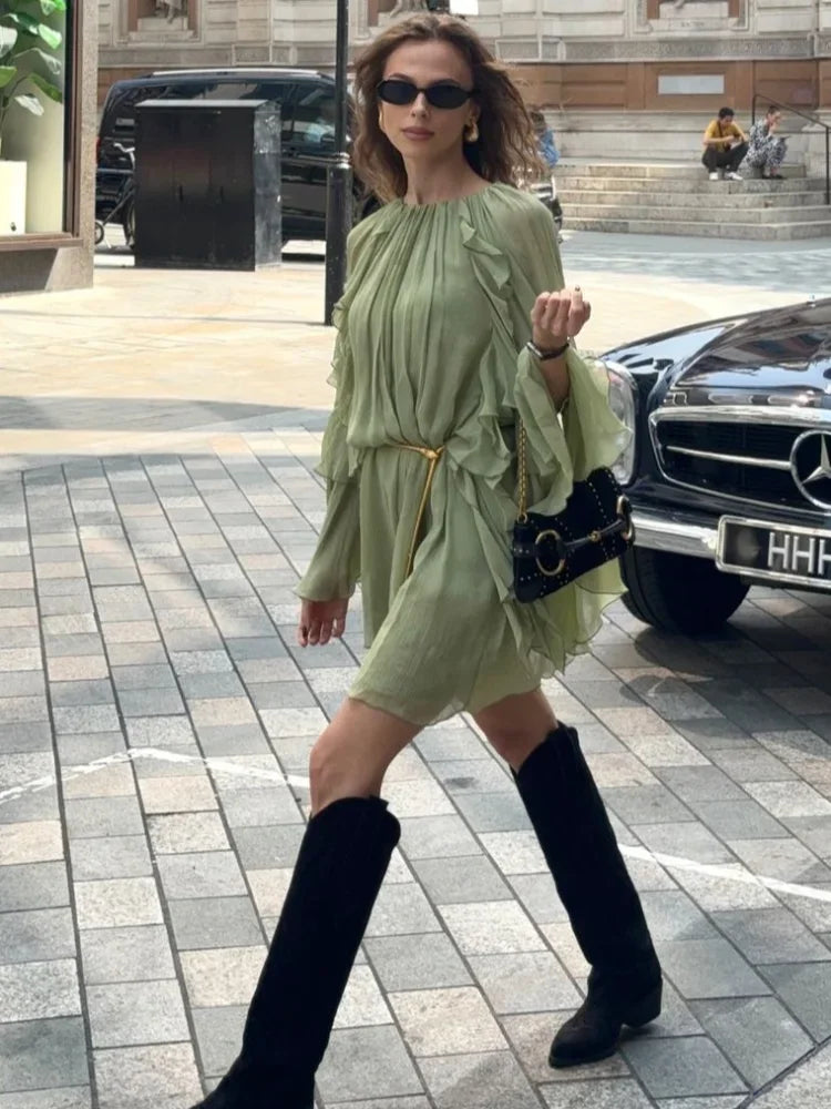 Zafira – Luchtige maxi-jurk met gelaagde rok