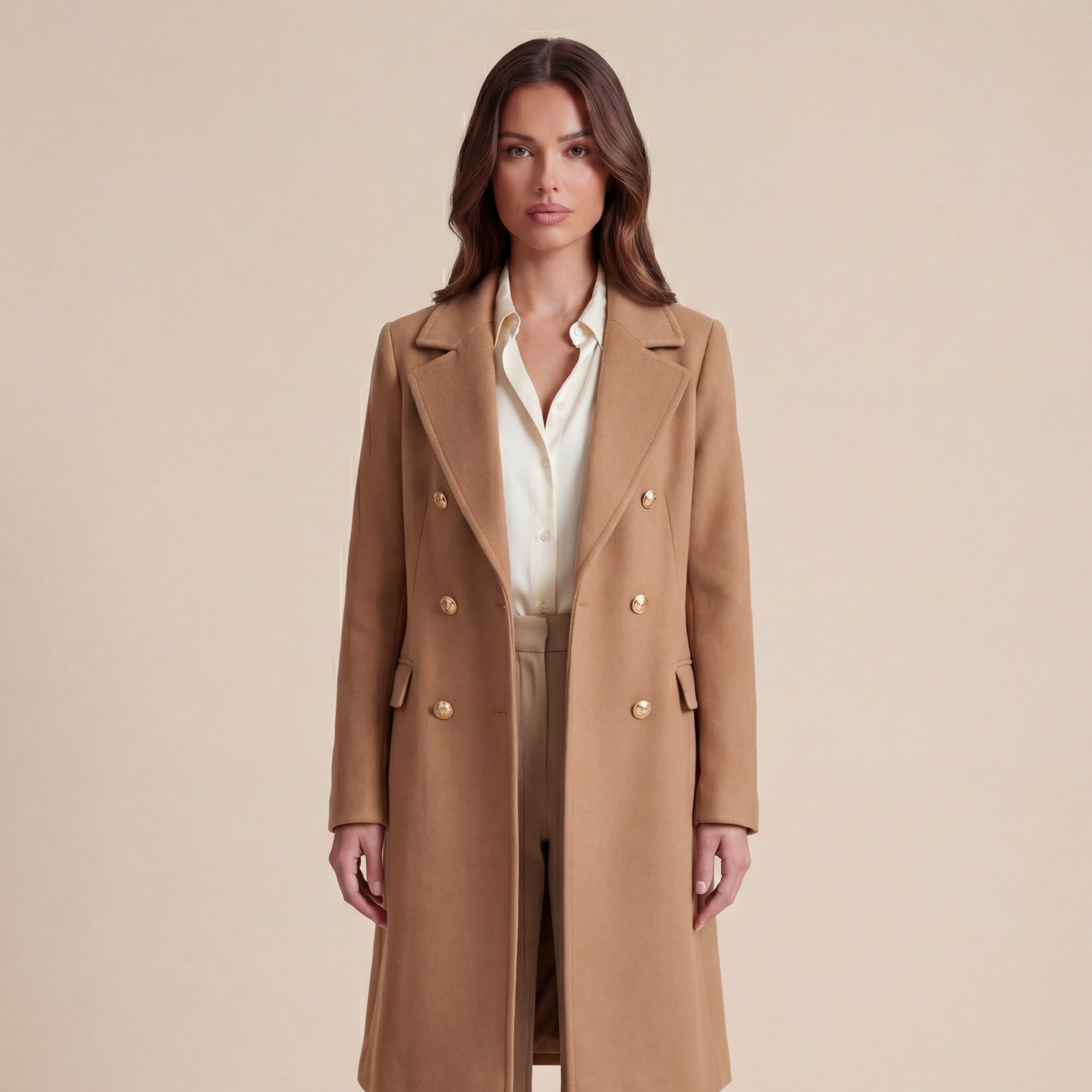 Daisy Trenchcoat Met Gouden Knopen | Zwart