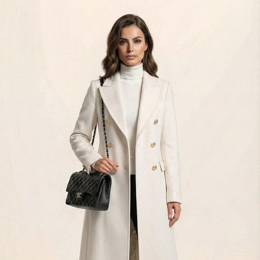 DAISY TRENCHCOAT MET GOUDEN KNOPEN | WIT