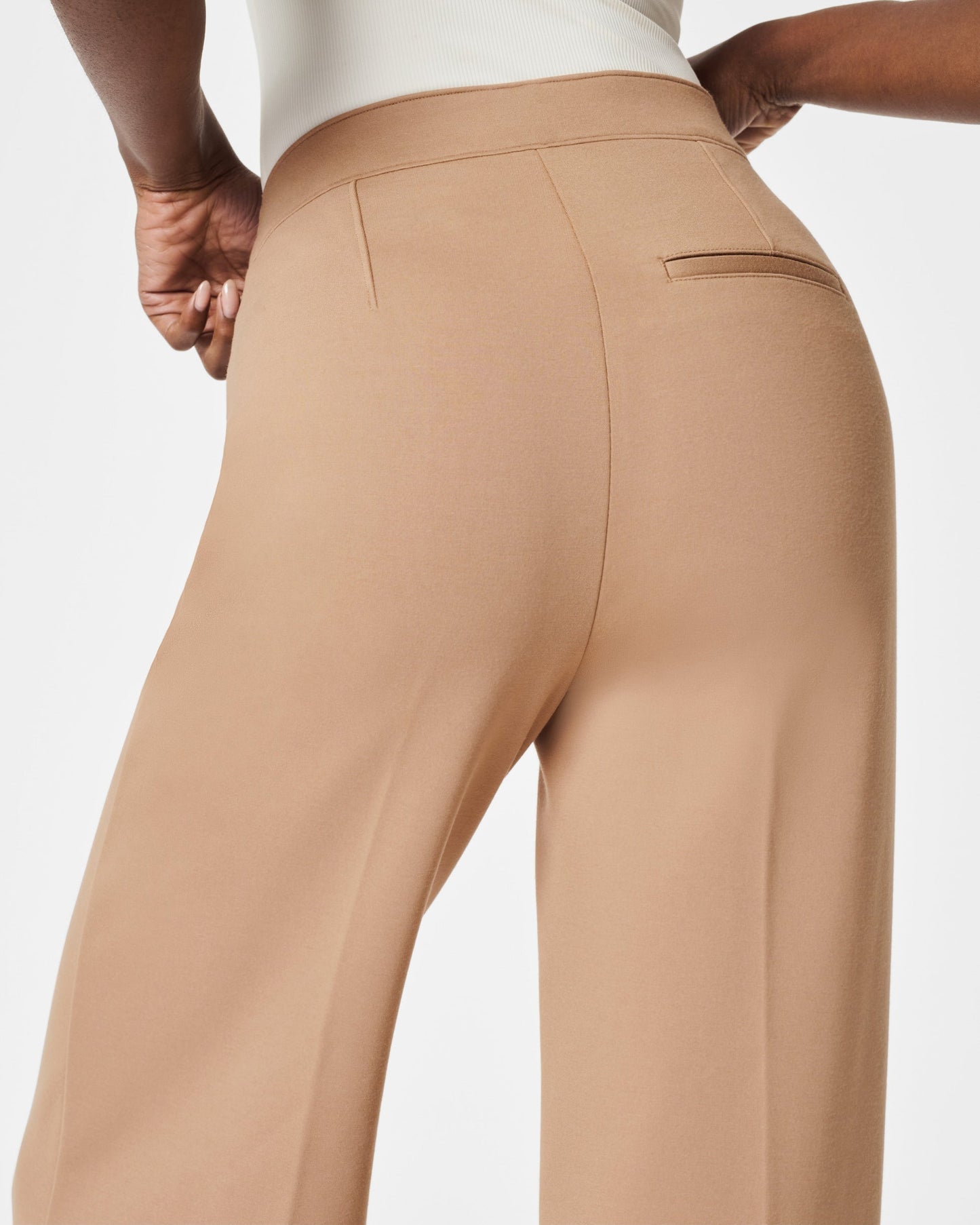 Dames hoge taille wijde broek van zachte stof - veelzijdige, stijlvolle pasvorm voor casual of kantooroutfits