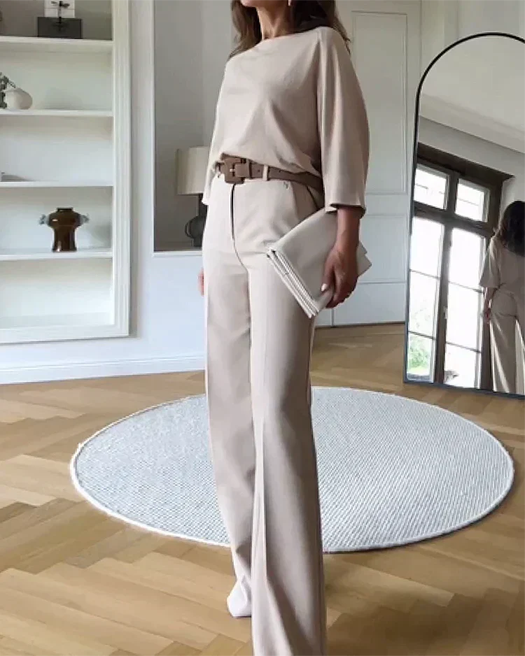 Dames relaxte fit beige linnenmix broeken - stijlvolle en veelzijdige draagbare kleding