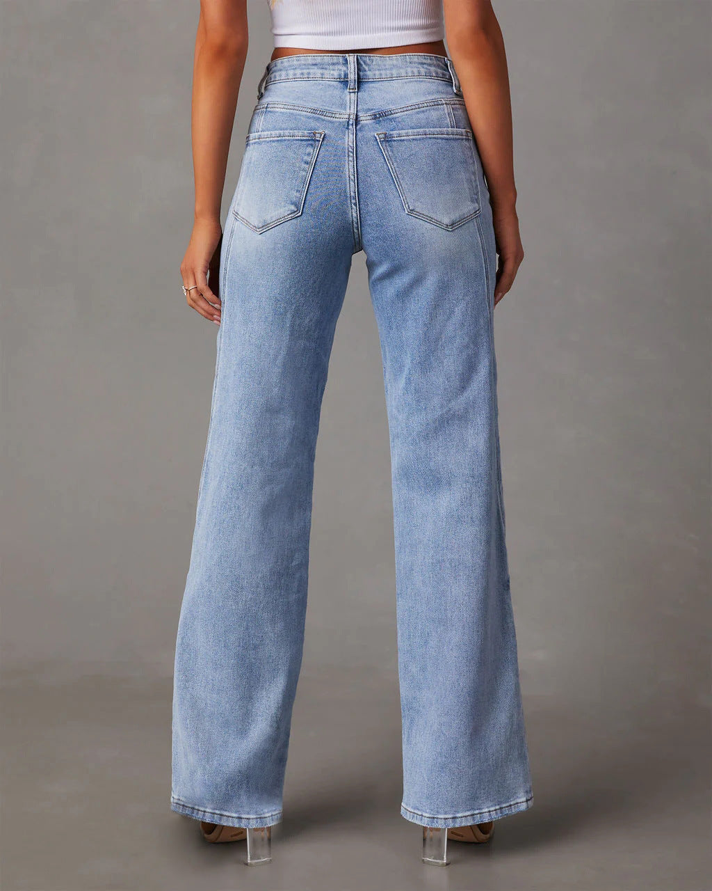 Flore | High-Waist Jeans met Wijde Pijpen
