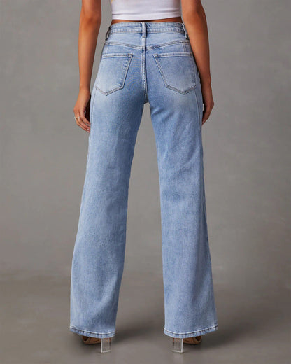 Flore | High-Waist Jeans met Wijde Pijpen