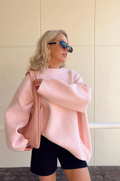 Julia | Trendy Roze Oversized Sweater