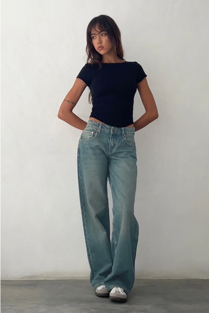 Yael | Low Rise Straight-Leg Jeans