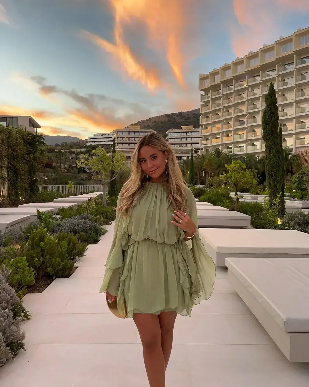 Zafira – Luchtige maxi-jurk met gelaagde rok