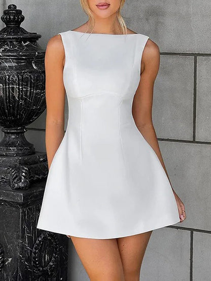 ELLE MINI SKATERJURK MET OPEN RUG | WIT