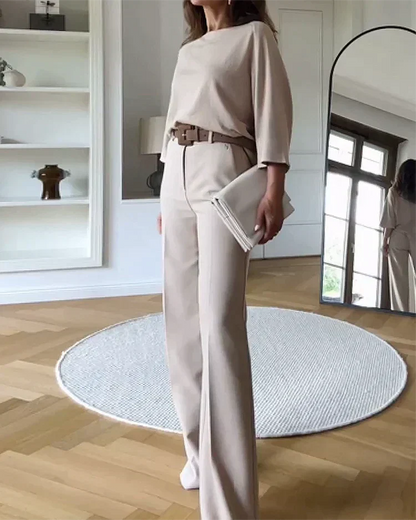 Dames relaxte fit beige linnenmix broeken - stijlvolle en veelzijdige draagbare kleding
