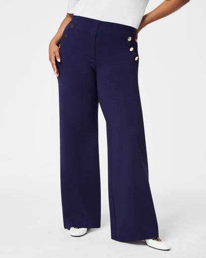 Dames hoge taille wijde broek van zachte stof - veelzijdige, stijlvolle pasvorm voor casual of kantooroutfits