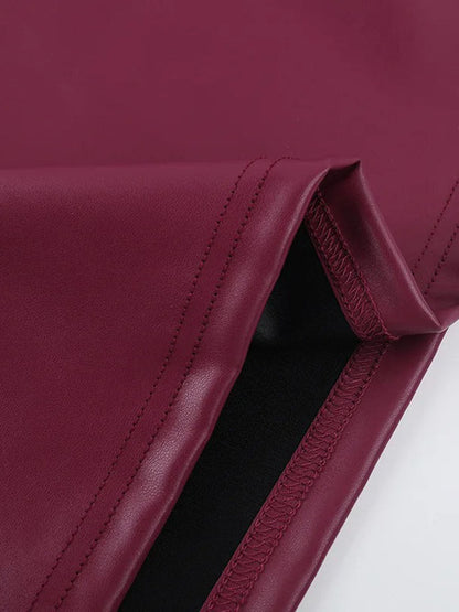 ELISA | LEREN BORDEAUX STRAPLESS JURK