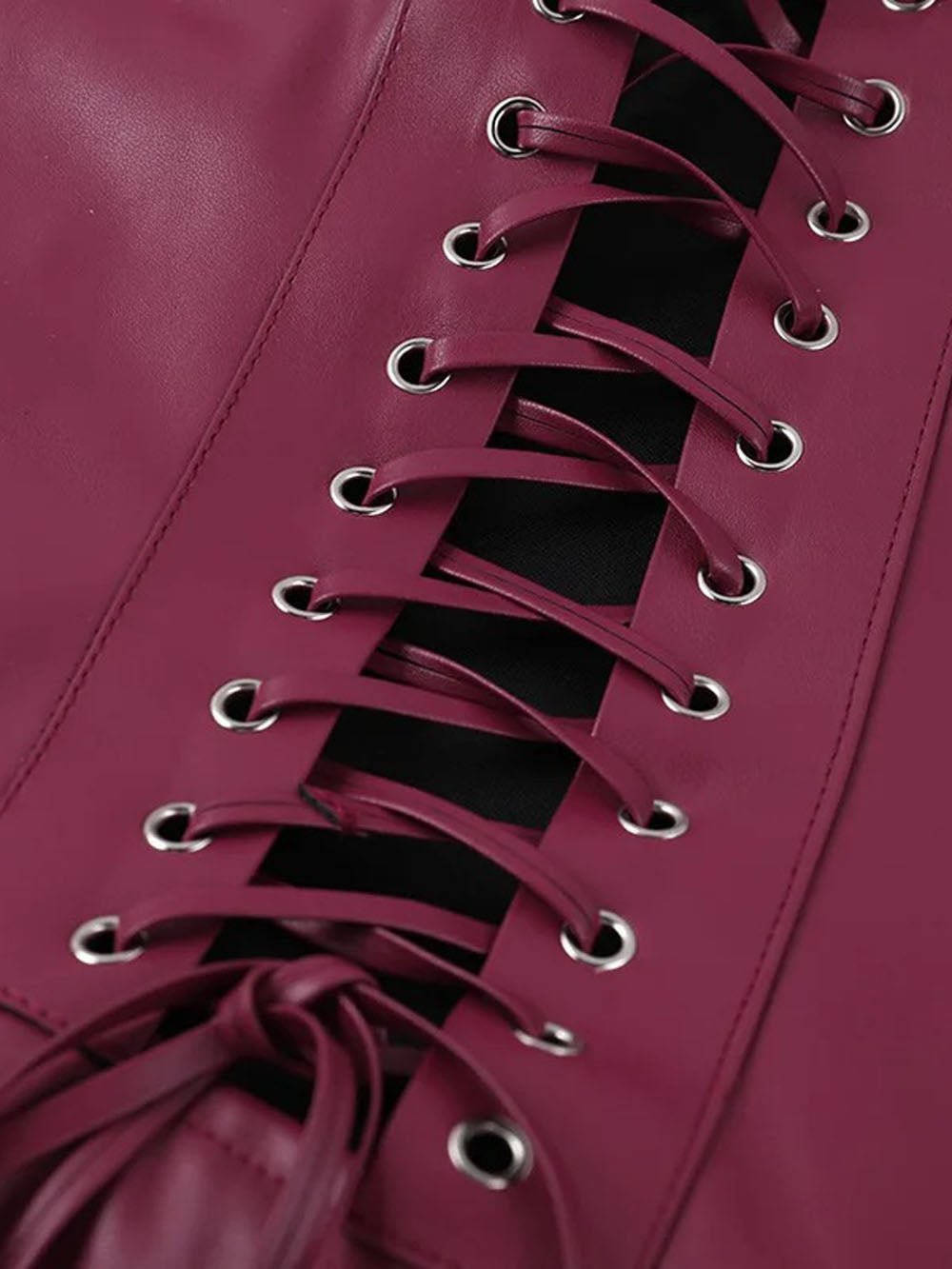 ELISA | LEREN BORDEAUX STRAPLESS JURK