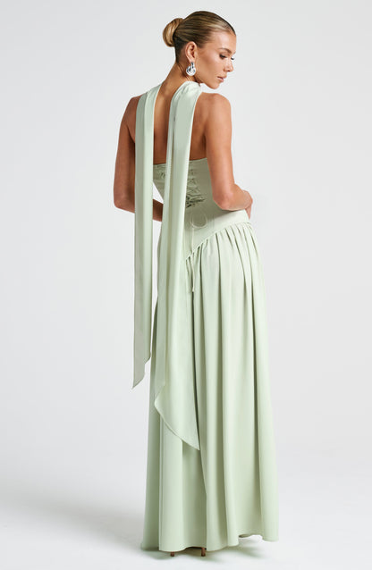 Imani – Strapless Maxi-jurk met Asymmetrische Taille